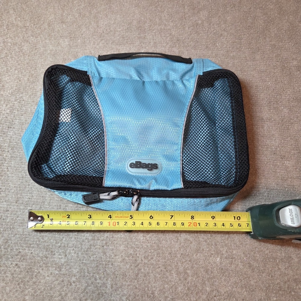 eBags Blue Packing Cube Mesh Top Travel Organizer Zipper Case w/ Handle